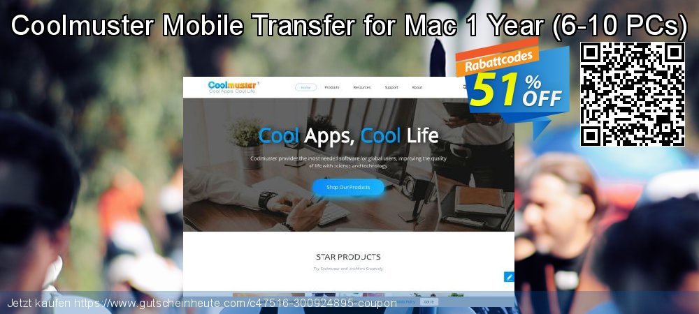 Coolmuster Mobile Transfer for Mac 1 Year - 6-10 PCs  verblüffend Angebote Bildschirmfoto