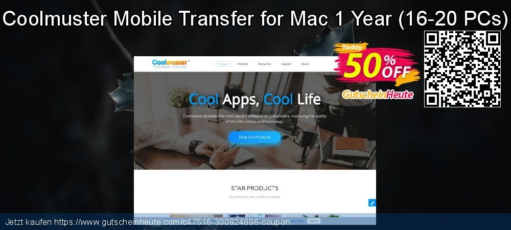 Coolmuster Mobile Transfer for Mac 1 Year - 16-20 PCs  wundervoll Promotionsangebot Bildschirmfoto