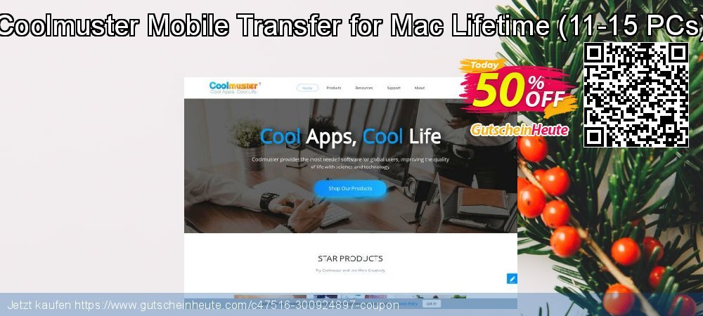 Coolmuster Mobile Transfer for Mac Lifetime - 11-15 PCs  überraschend Nachlass Bildschirmfoto