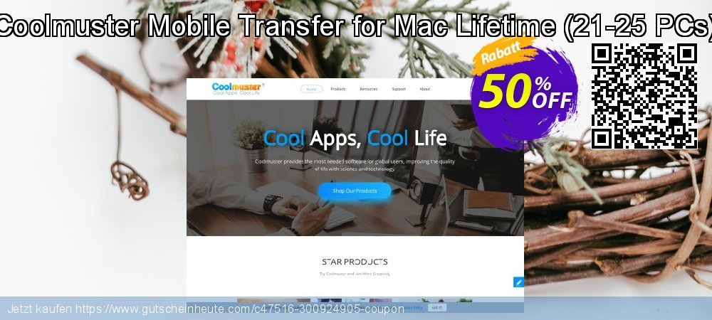 Coolmuster Mobile Transfer for Mac Lifetime - 21-25 PCs  umwerfende Preisnachlass Bildschirmfoto