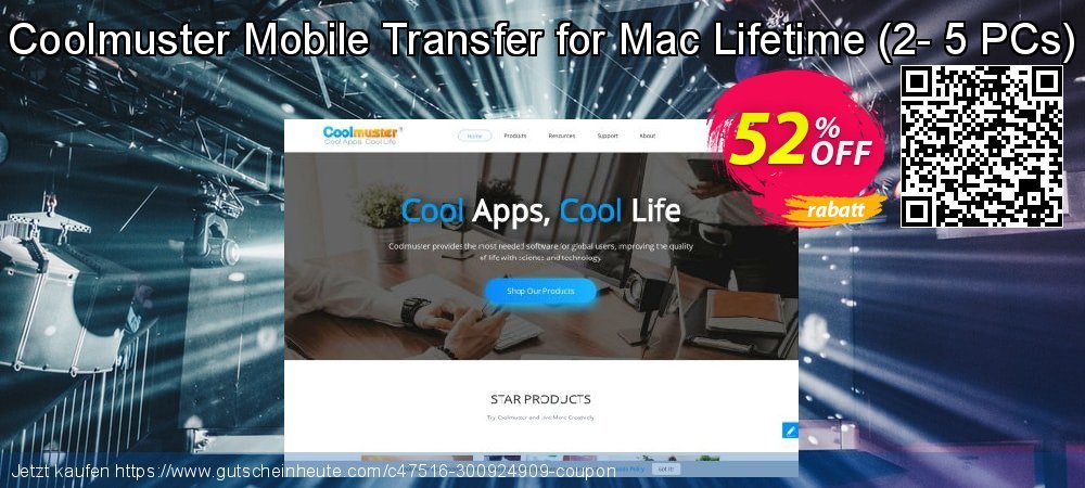 Coolmuster Mobile Transfer for Mac Lifetime - 2- 5 PCs  genial Rabatt Bildschirmfoto