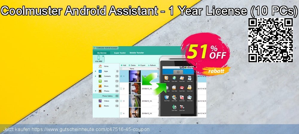 Coolmuster Android Assistant - 1 Year License - 10 PCs  fantastisch Beförderung Bildschirmfoto