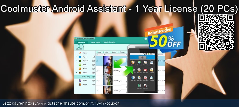 Coolmuster Android Assistant - 1 Year License - 20 PCs  wunderbar Rabatt Bildschirmfoto