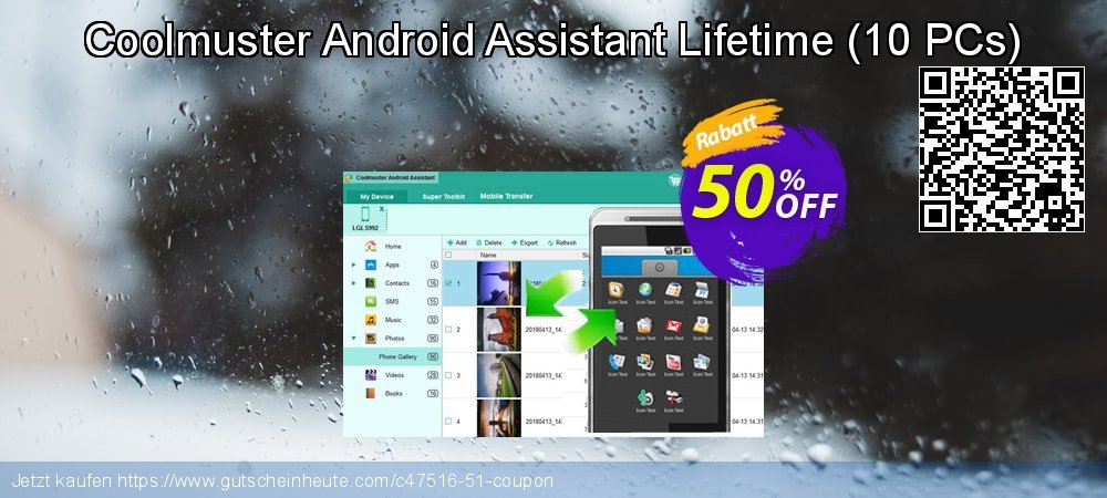 Coolmuster Android Assistant Lifetime - 10 PCs  verblüffend Promotionsangebot Bildschirmfoto