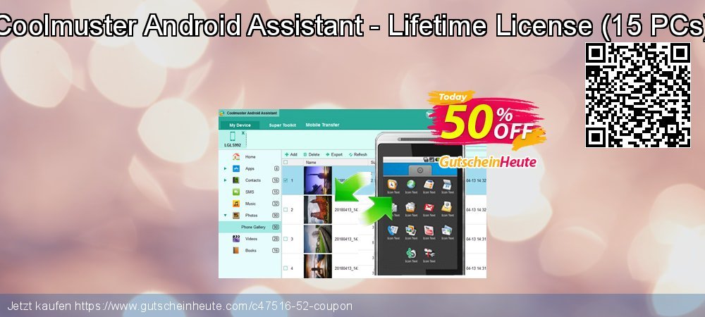 Coolmuster Android Assistant - Lifetime License - 15 PCs  wundervoll Nachlass Bildschirmfoto