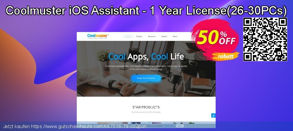 Coolmuster iOS Assistant - 1 Year License - 26-30PCs  atemberaubend Beförderung Bildschirmfoto