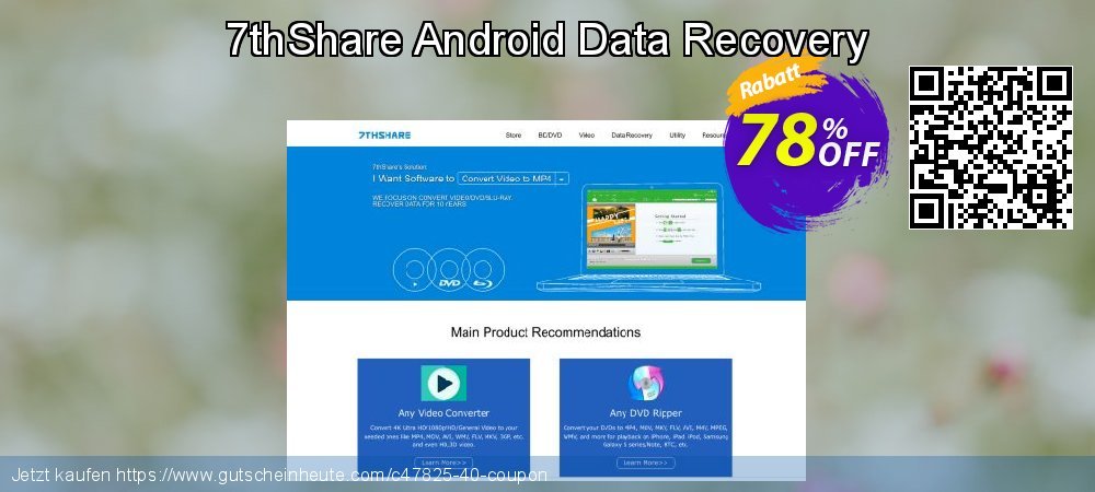 7thShare Android Data Recovery aufregende Promotionsangebot Bildschirmfoto