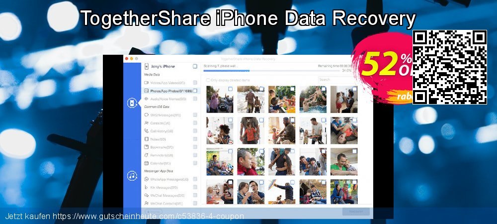 TogetherShare iPhone Data Recovery klasse Förderung Bildschirmfoto