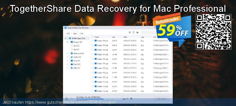 TogetherShare Data Recovery for Mac Professional ausschließenden Ermäßigungen Bildschirmfoto