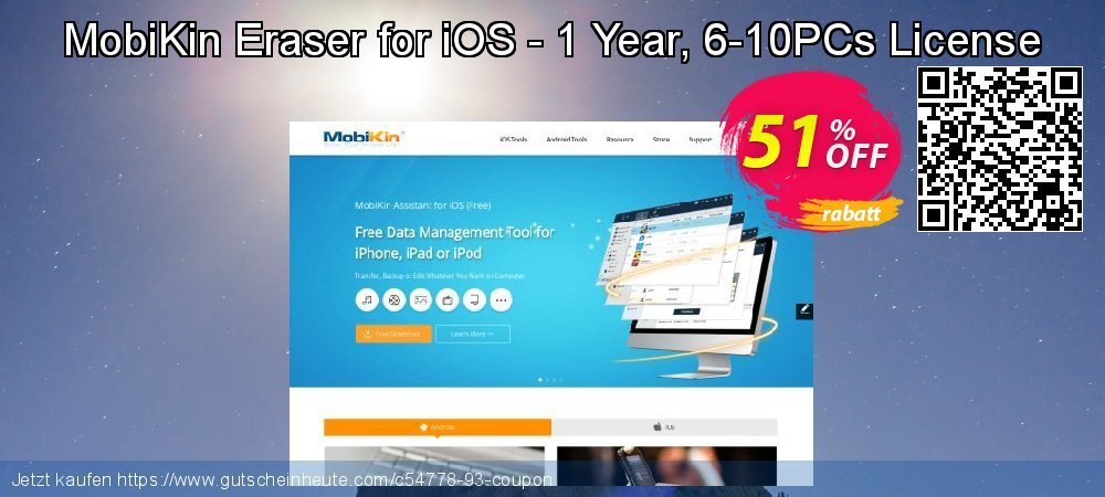 MobiKin Eraser for iOS - 1 Year, 6-10PCs License verwunderlich Nachlass Bildschirmfoto