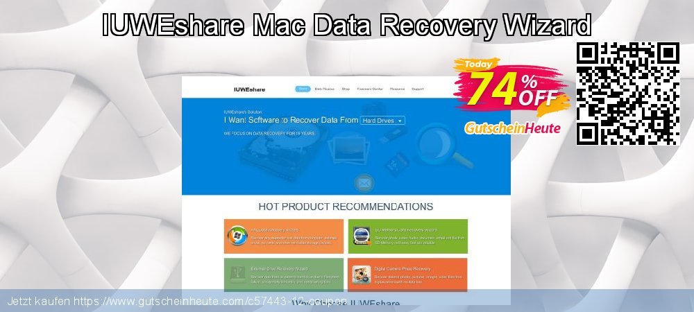 IUWEshare Mac Data Recovery Wizard umwerfende Ermäßigungen Bildschirmfoto