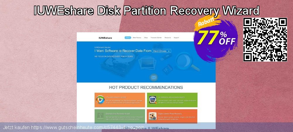 IUWEshare Disk Partition Recovery Wizard überraschend Ausverkauf Bildschirmfoto