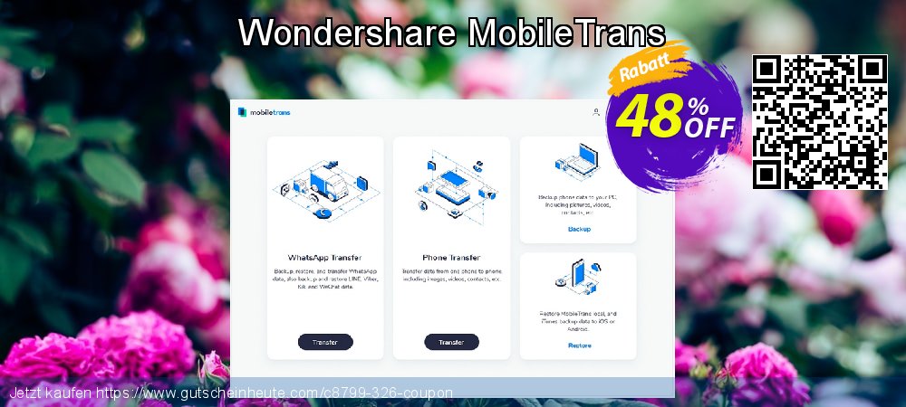 Wondershare MobileTrans verwunderlich Preisreduzierung Bildschirmfoto