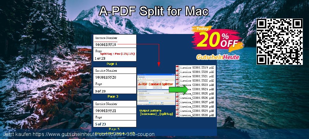A-PDF Split for Mac überraschend Promotionsangebot Bildschirmfoto